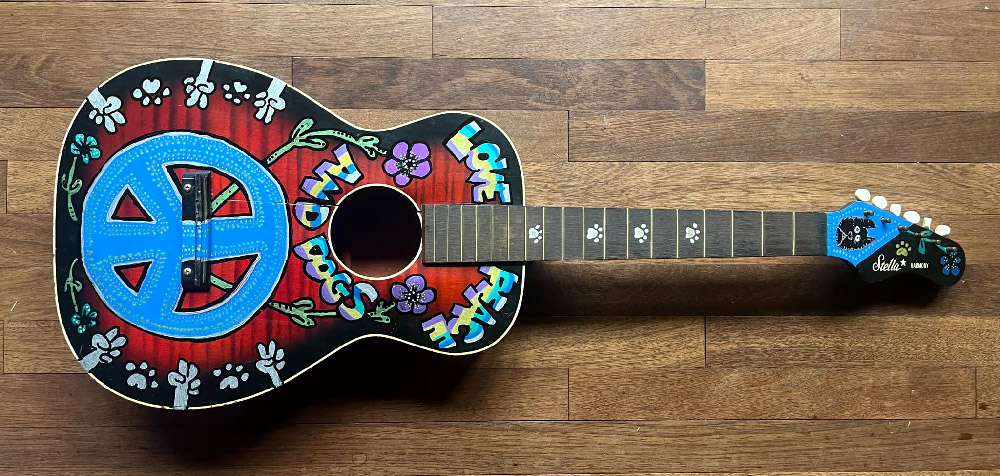 Stella Guitar Hand Painted by Brian Fechino